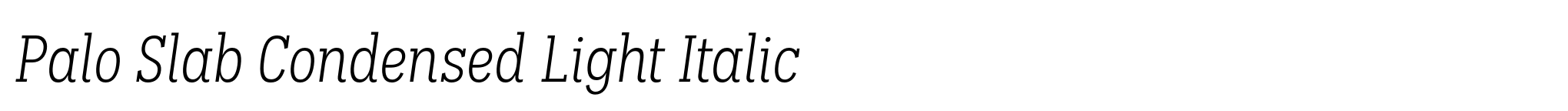 Palo Slab Condensed Light Italic image